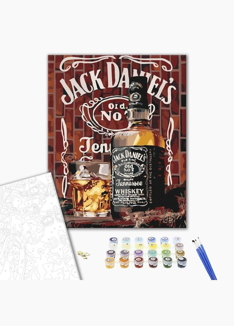 Картина за номерами Американський віскі 40x50 Картини в цифрах на полотні Натюрморти Бурбон BS52387 Brushme (308988914)