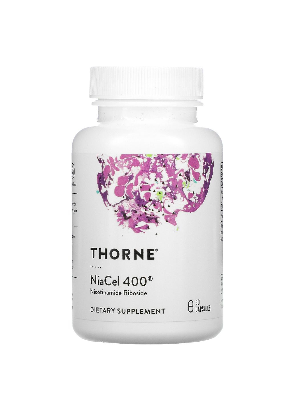Нікотинамід рибозид, NiaCel 400, Thorne, 60 капсул Thorne Research (362371272)