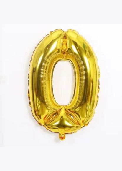 Кулька цифра 0 фольгована 16 дюймів золотистий Jannet кулька (333340211)