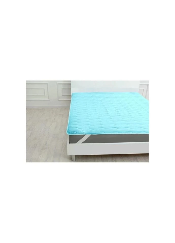 Наматрацник Eco Light №1725 Silk Air-line на гумці по кутах Blue 140x190 см (2200002890885) Mirson (314953929)