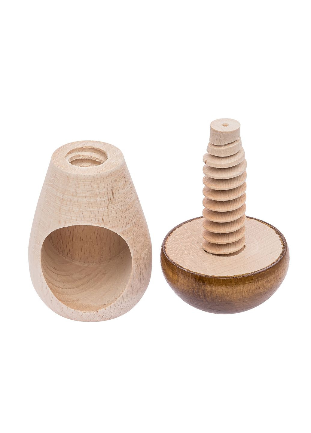 Гвинтовий дерев'яний горіх "Гриб" з темно-коричневою шапкою Woodly (282935519)