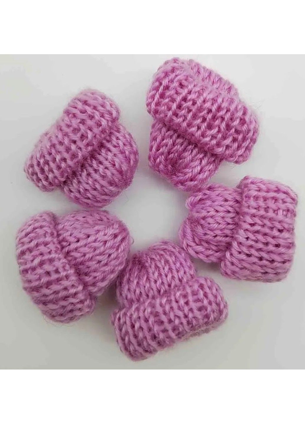 Маленькие(мини) вязаные шапочки, 35*30 мм, цвет-лиловый, поштучно No Brand (306554151)