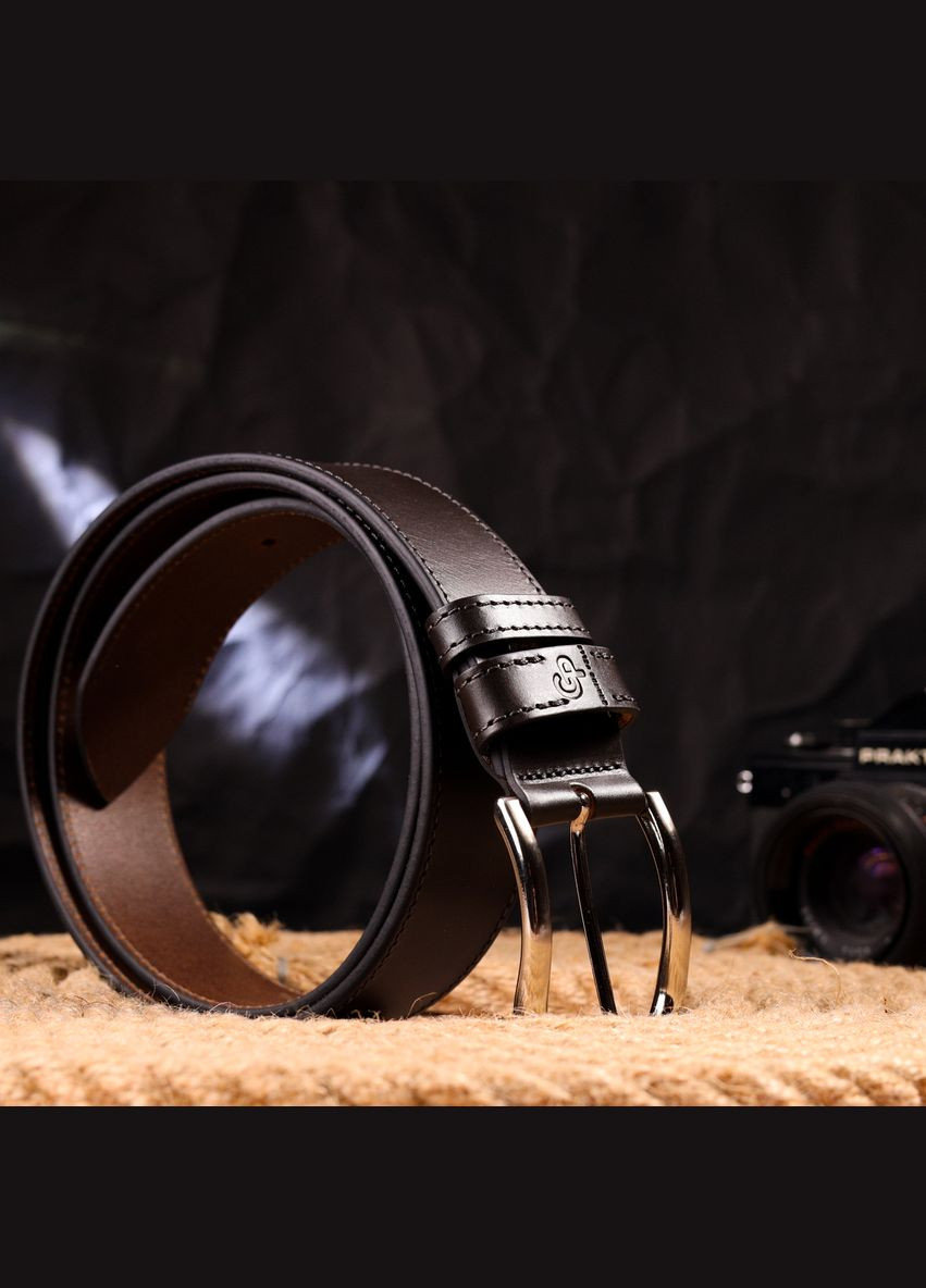 Мужской ремень кожаный 21460 Коричневый Grande Pelle (302972106)