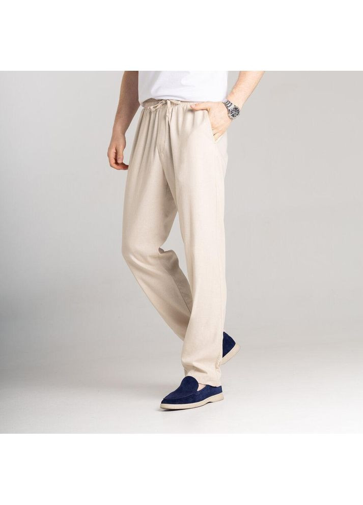 Чоловічі легкі льняні штани бежеві No Brand (358203713)