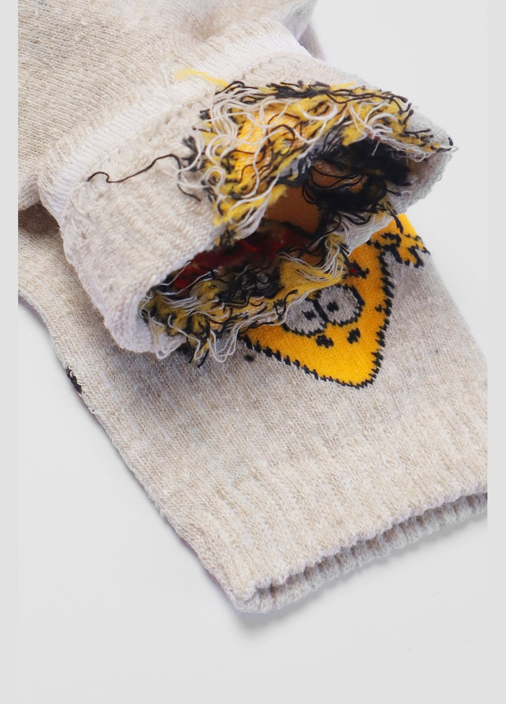 Носки подростковые светло-серого цвета с рисунком Let's Shop (307470524)