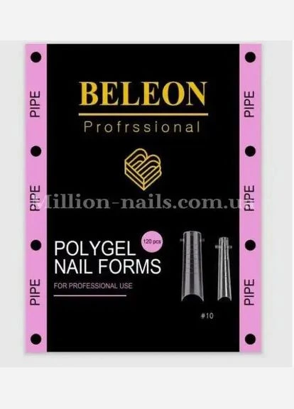 Верхние формы для наращивания ногтей BELEON Pipe №13 (120шт/уп.) No Brand (385303456)