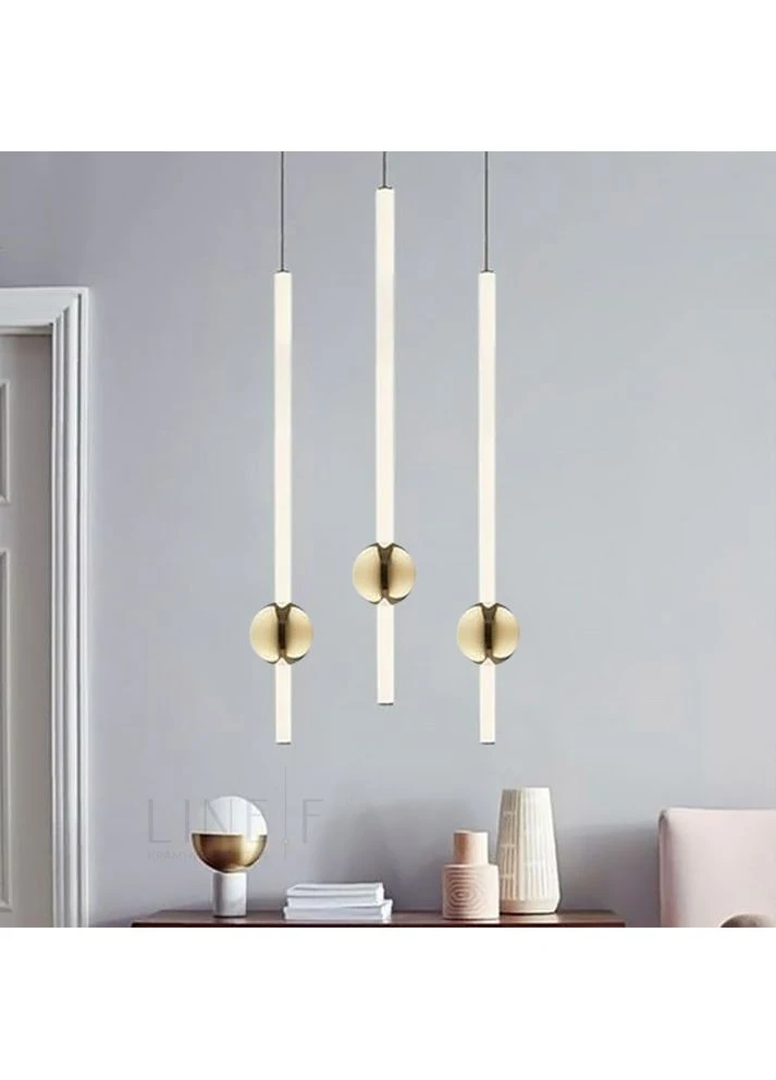 LED-светильник вертикальной формы 90 см с латунным шаром LineF (401289105)