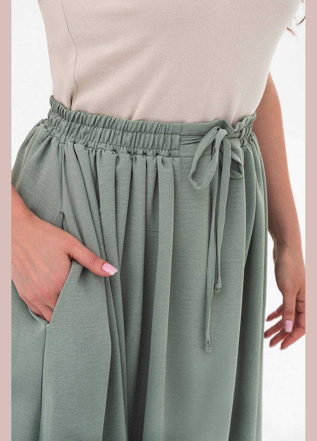 Зеленая однотонная юбка summer зеленый Garne