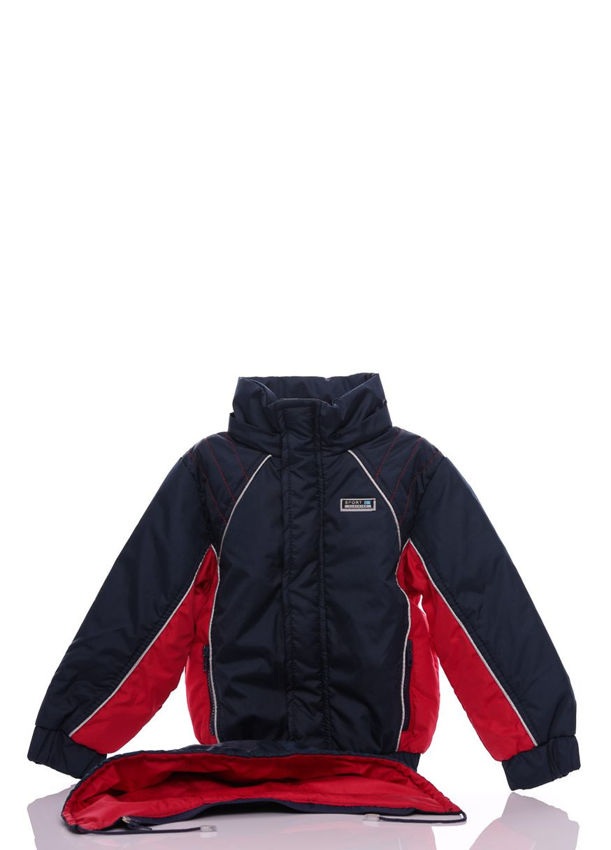 Синяя демисезонная куртка на синтепоне для мальчика кант синий с красным 86 см (28397) BABYKROHA