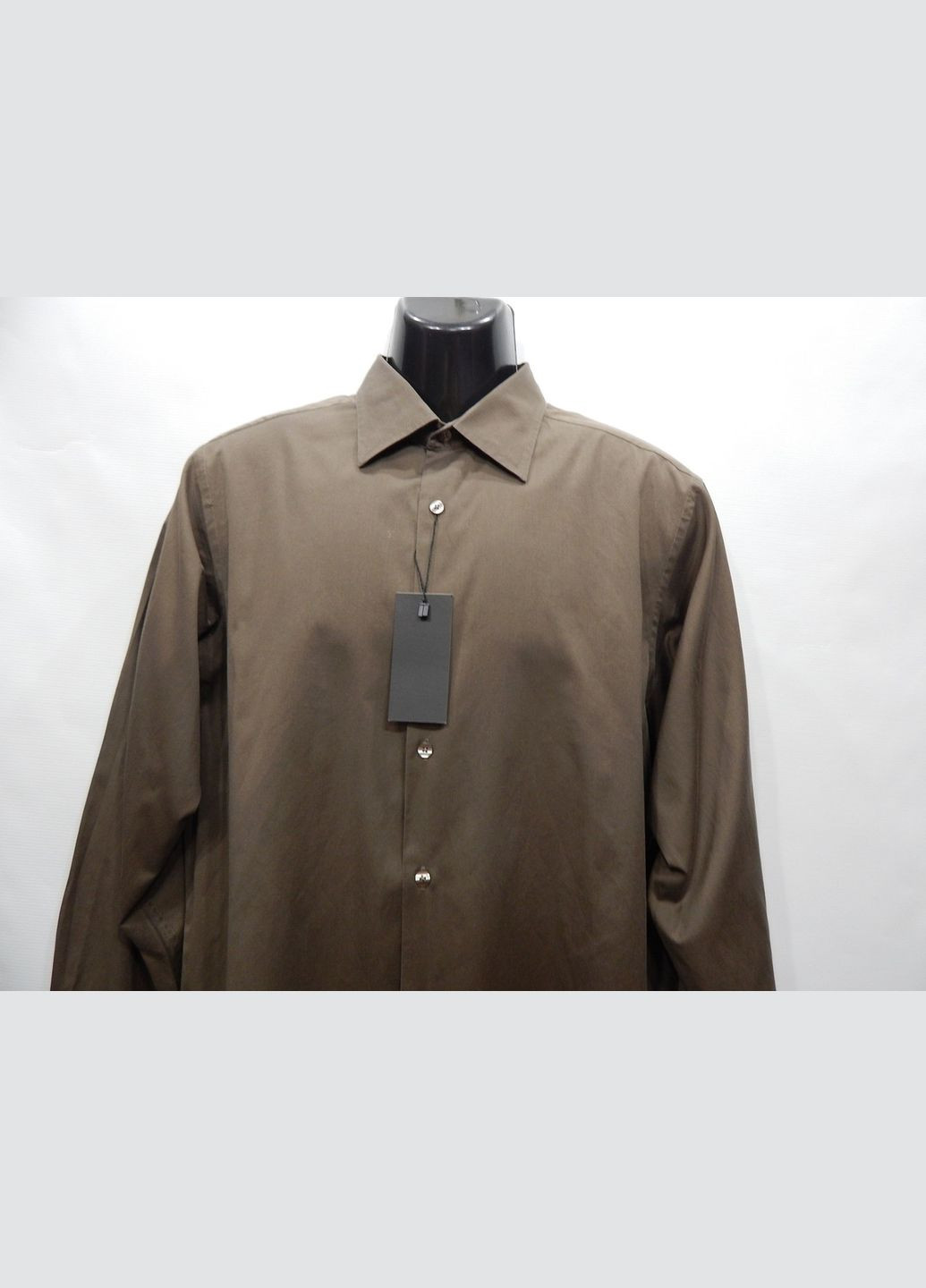 Оливковковая (хаки) кэжуал рубашка однотонная Murano