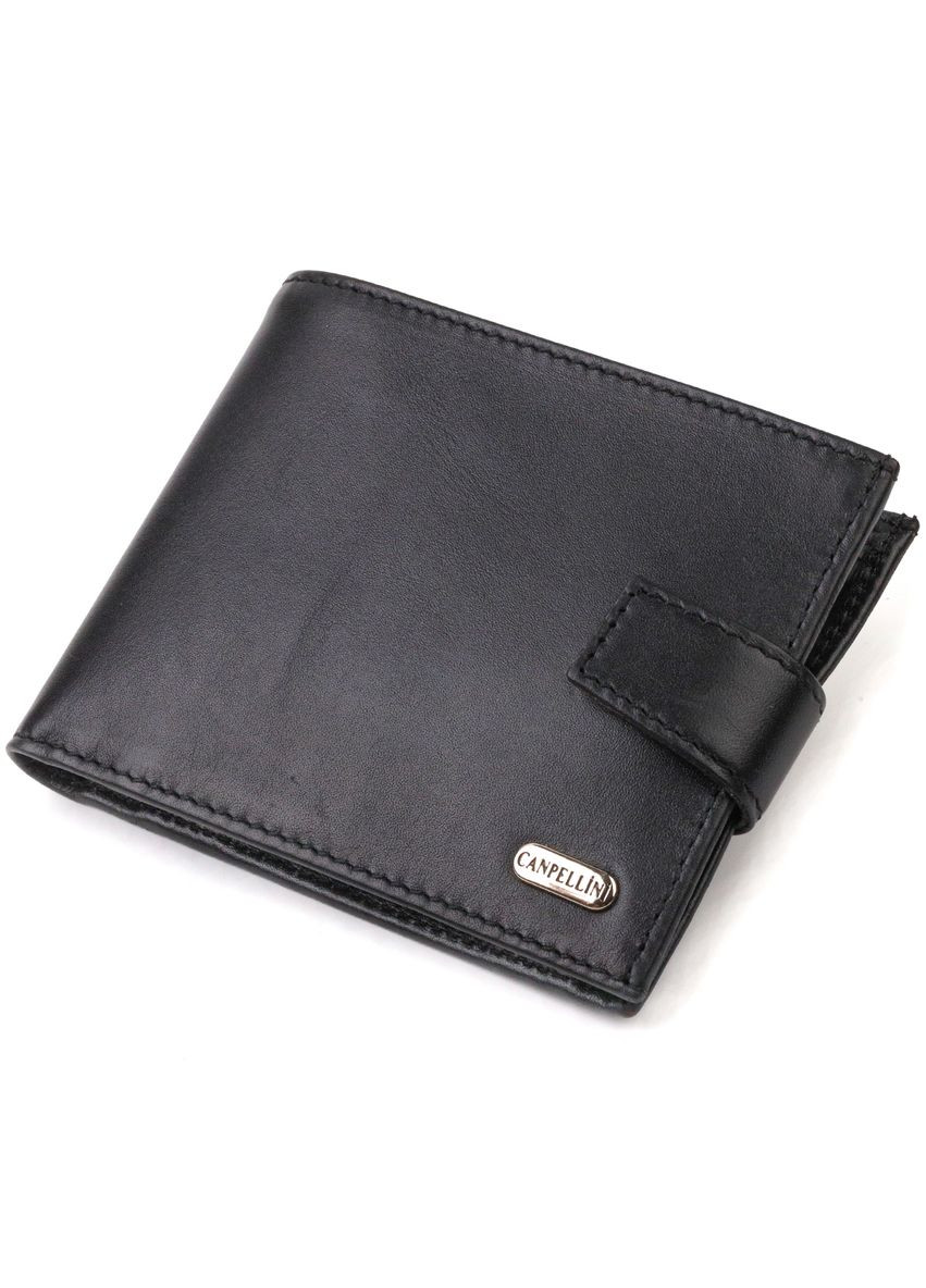 Классический мужской бумажник из натуральной гладкой кожи 21792 Черный Canpellini (331911081)