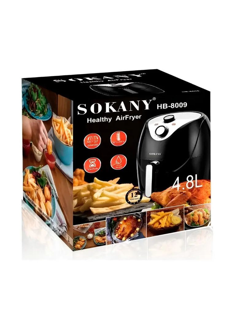 Компактный аэрогриль мультипечь 4,8 л SK-8009 фритюрница с антипригарным покрытием 1500Вт Sokany (361970698)