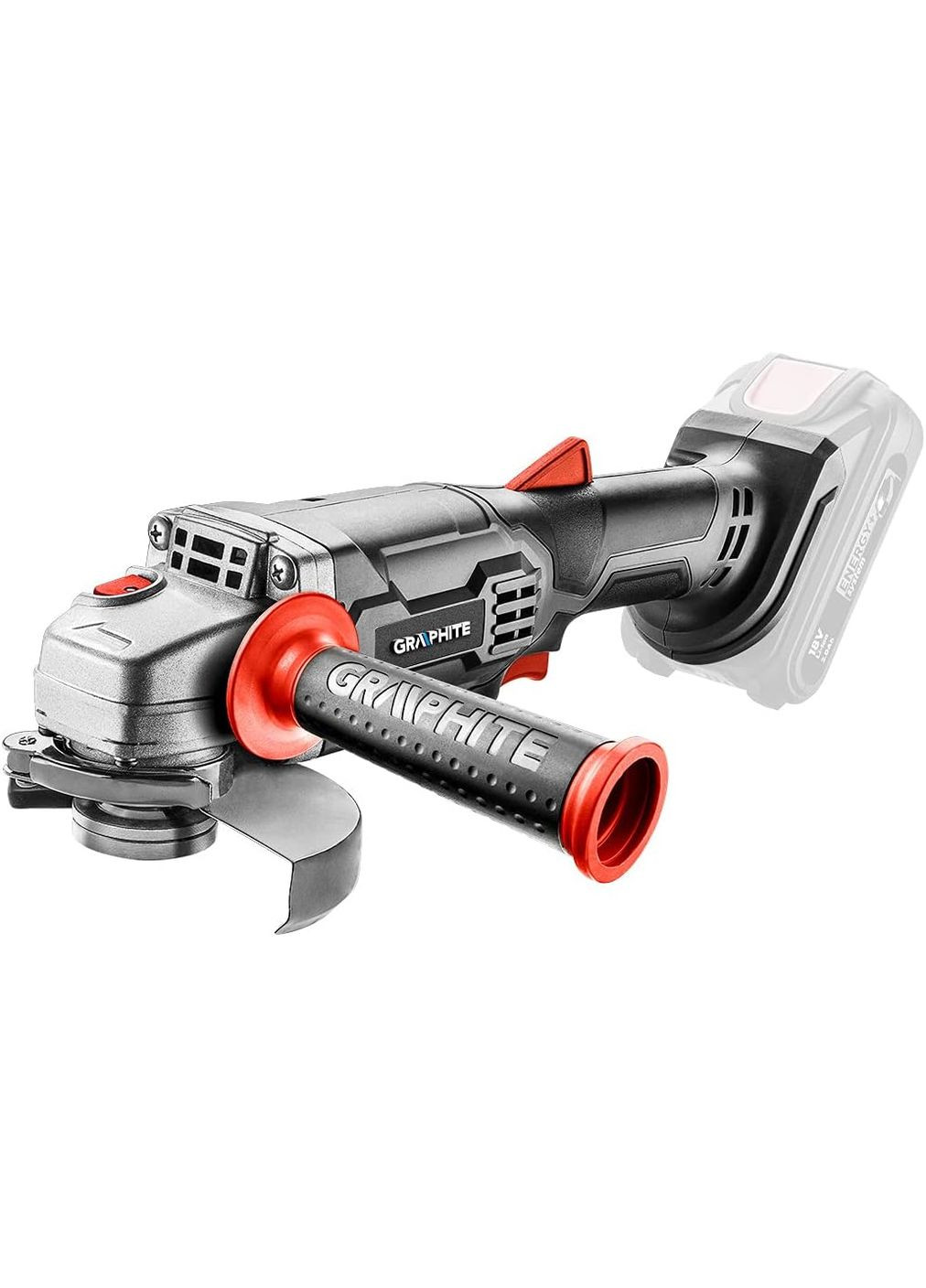 Шліфмашина кутова акумуляторна Energy + 115мм 18В 10000об·хв 1.5кг без АКБ та ЗП Graphite (330032412)