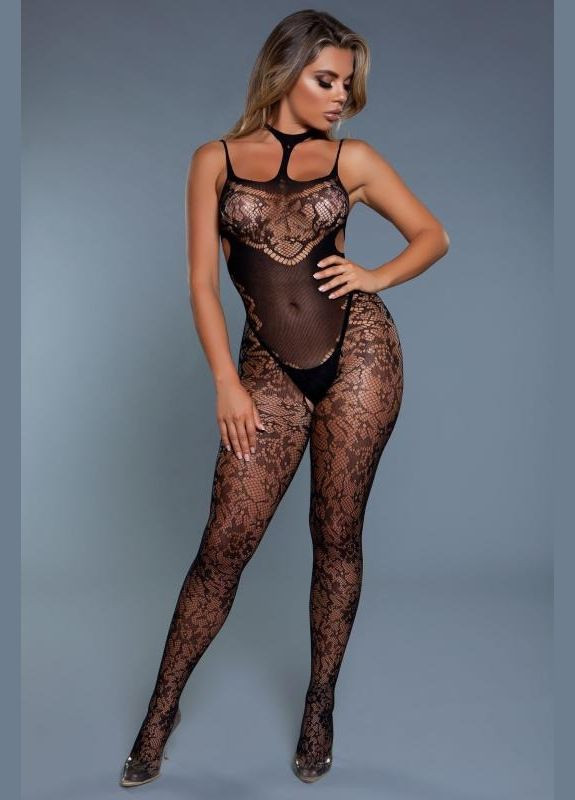 Чорний демісезонний бодістокінг сексуальний be wicked з інтимним вирізом, чорний, one size No Brand