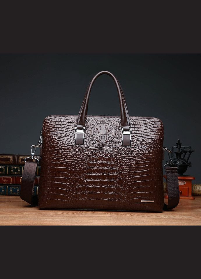 Чоловічий портфель для документів формат А4 Коричневий No Brand (302391214)