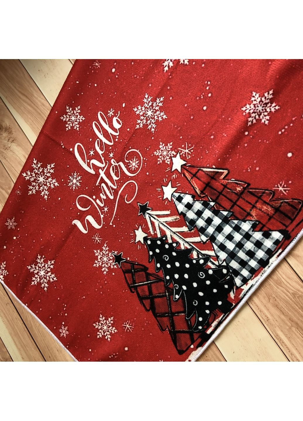 Новорічний кухонний рушник рушничок різдвяний подарунок (арт. 17013) No Brand новорічний темно-червоний