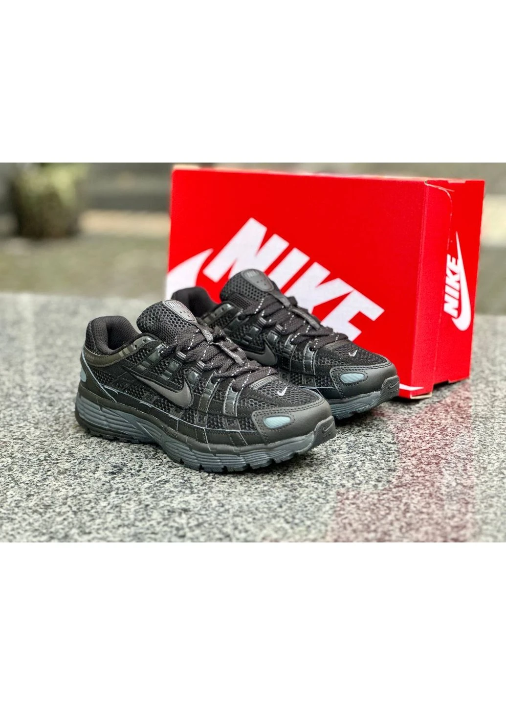 Черные летние кроссовки nike p-6000 black найк п-6000 No Brand