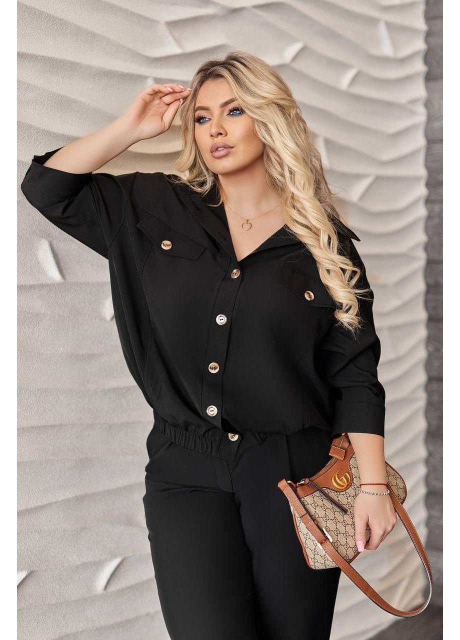 Жіночий костюм двійка чорного кольору New Trend (322231951)