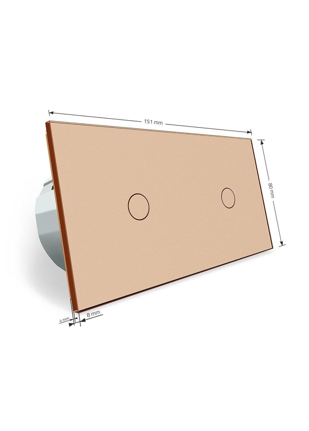 Бесконтактный выключатель 2 сенсора (1-1) золото стекло (VL-C701/C701-PRO-13) Livolo (370984915)