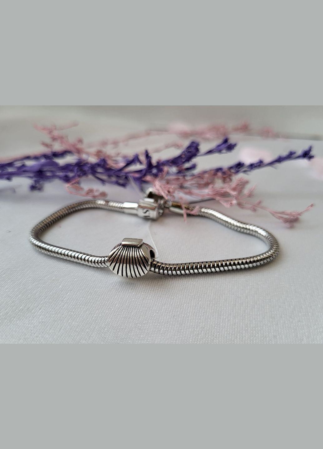 Серебряный шарм Бусина без камней Ракушка серебро 925 пробы Черненное 867ч No Brand (306741783)