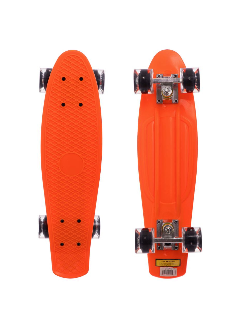 Скейтборд пластиковий LED WHEELS 22in зі світними колесами (помаранчевий-чорний) (SK-5672-11) Penny (361437410)