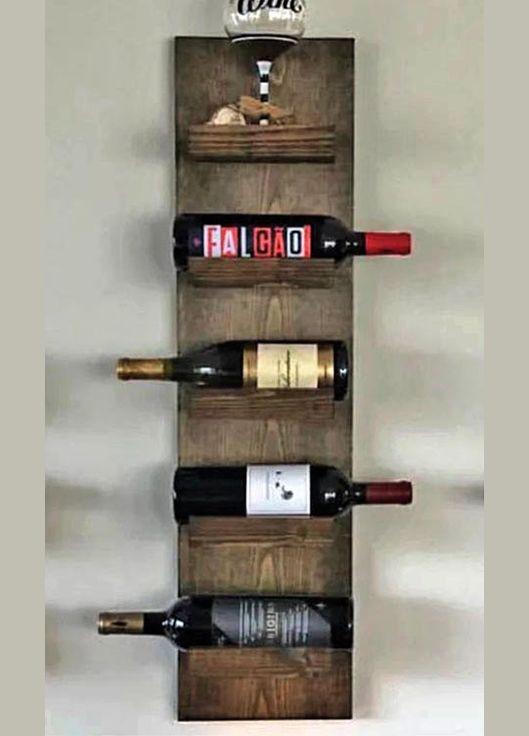 Настінна винна полиця з дерева Наташирі 5 сепія (ПНК-517308) No Brand (327424864)