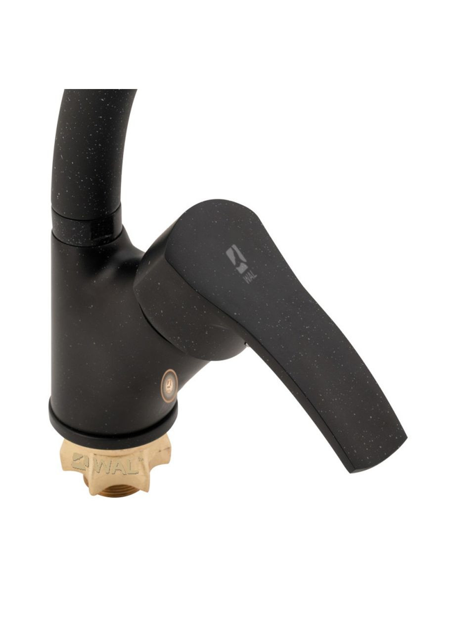 Стильный смеситель для кухни с высоким изливом на гайке матовый SPA7-B279BK WAL (336938088)