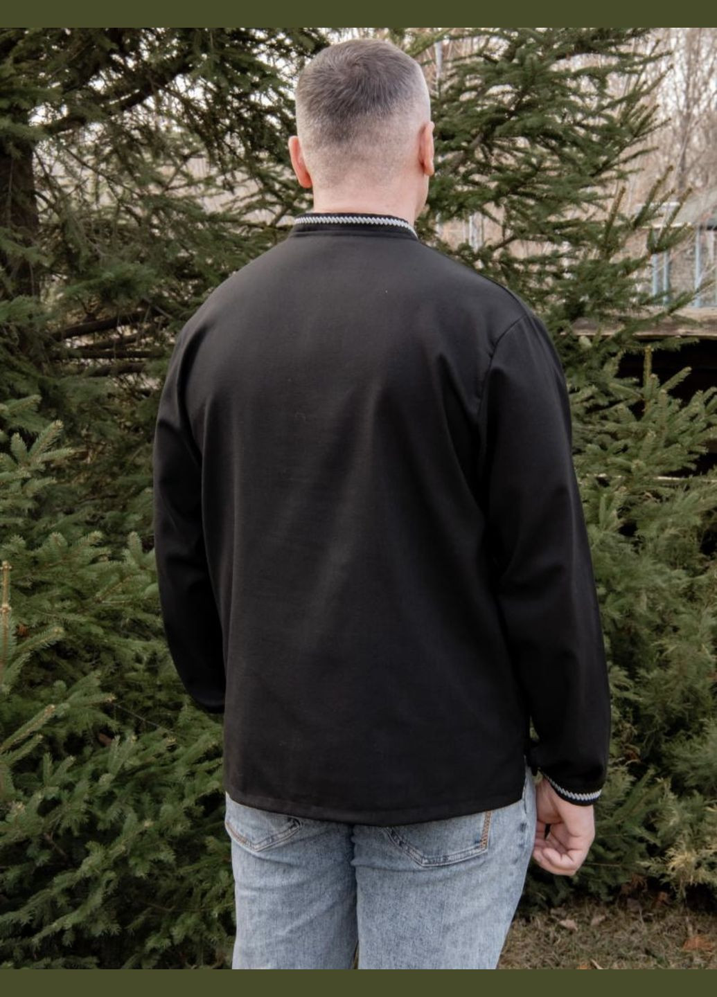 Чёрная мужская вышиванка довбуш V&V (300358748)