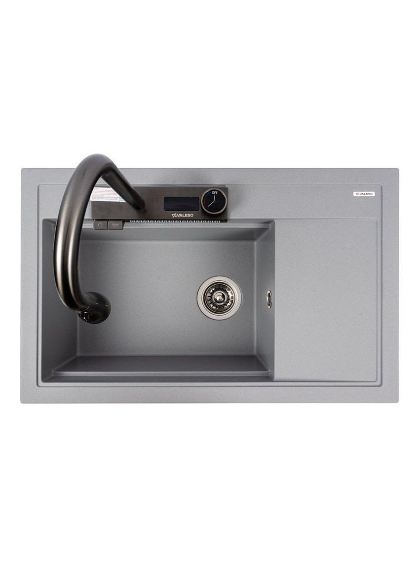 Гранитная мойка для кухни ATRUM 7950 матовая Серый металлик Valeso (365877824)