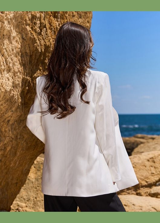 Молочный женский пиджаки ISSA PLUS однотонный - демисезонный