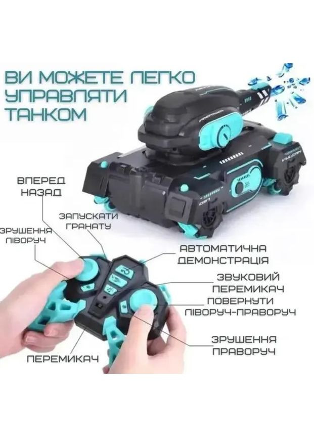 Танк с пультом и браслетом на радиоуправлении управление жестами вездеход с LED подсветкой No Brand (313931209)