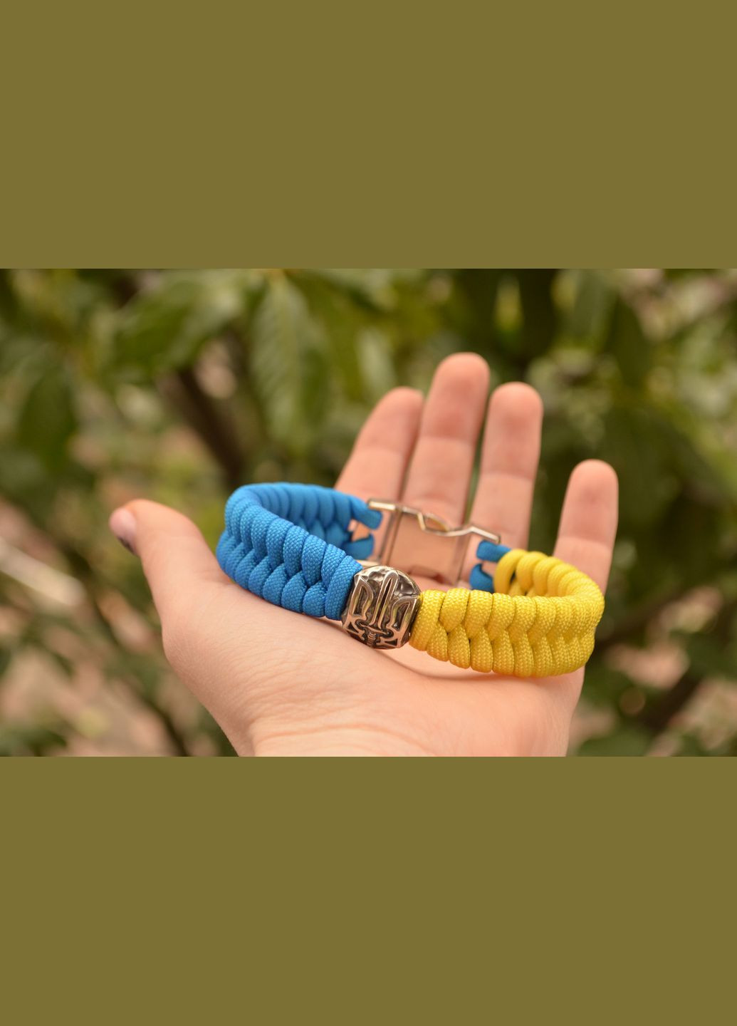 Браслет из паракорда Патриот с Гербом ОУН Тризуб Владимира нейзильбер на металл.фастексе + брелок в подарок No Brand (341738741)