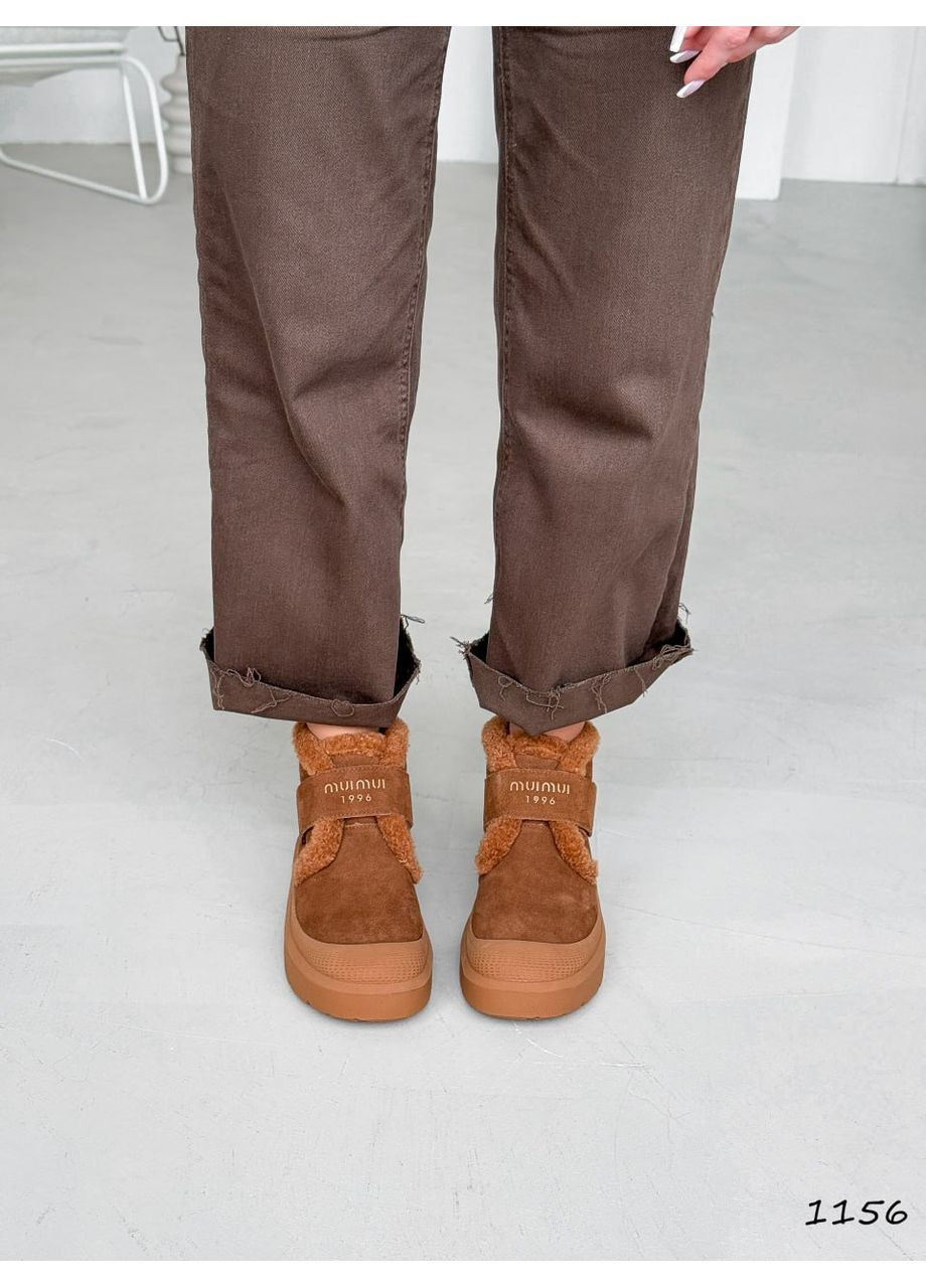 Зимние замшевые ботинки No Brand из натуральной замши