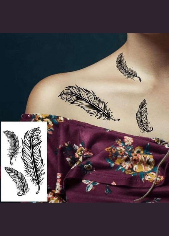 Набір дитячих тимчасових татуювань "Чорні міні №4" black-tattoo-mini-set-4-H No Brand (339782555)