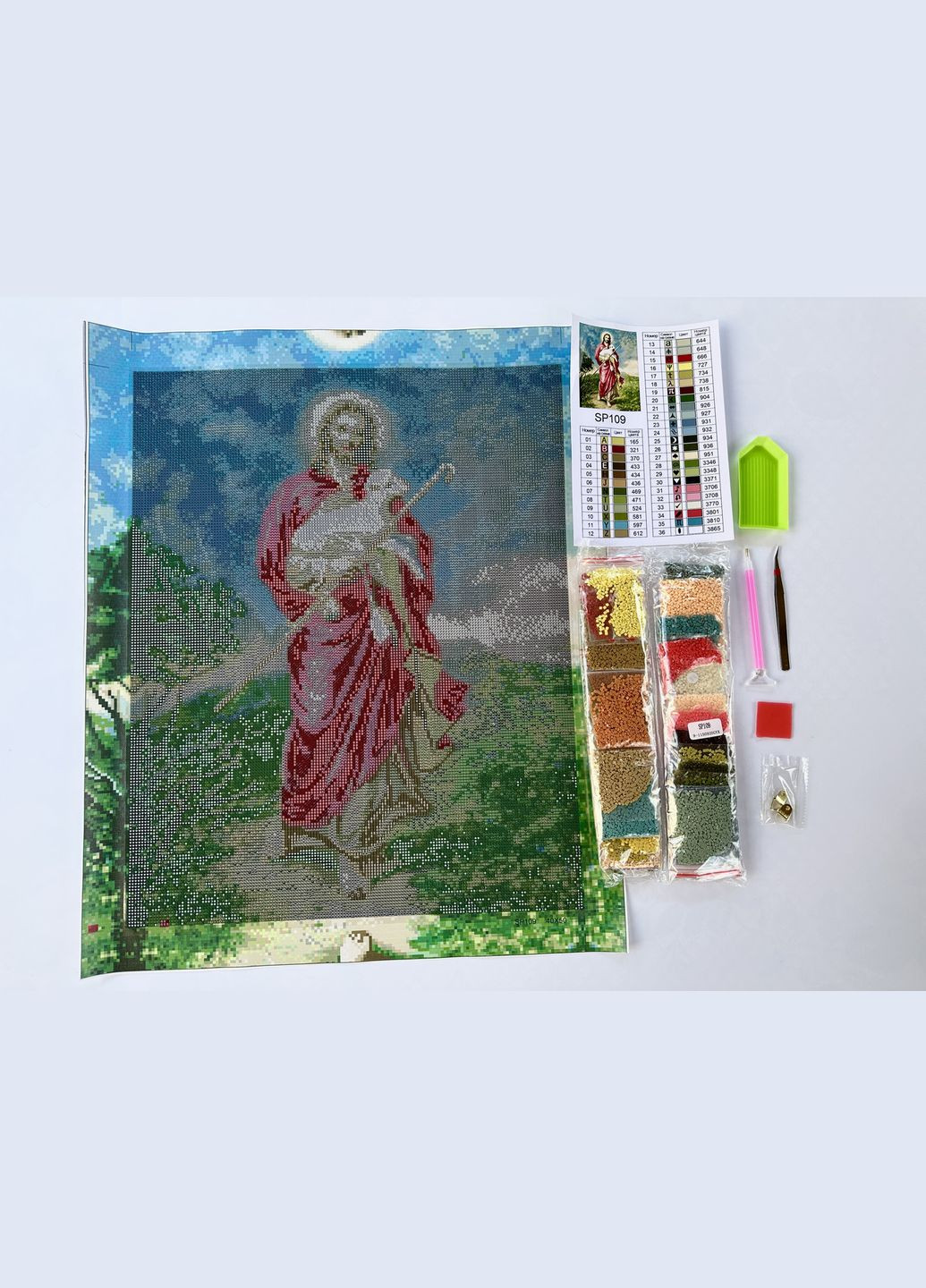 Набір алмазної мозаїки 40x50 Ісус з ягням SP109 ColorArt (299772535)