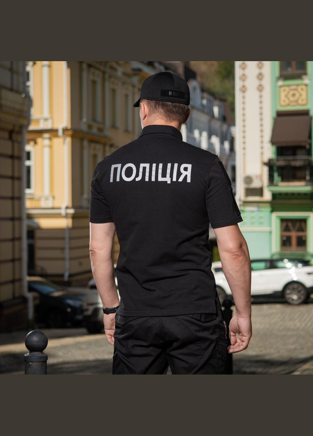 Поло Полиция со световозвращающей надписью и нашивкой 65/35 Black () M-TAC (303413868)
