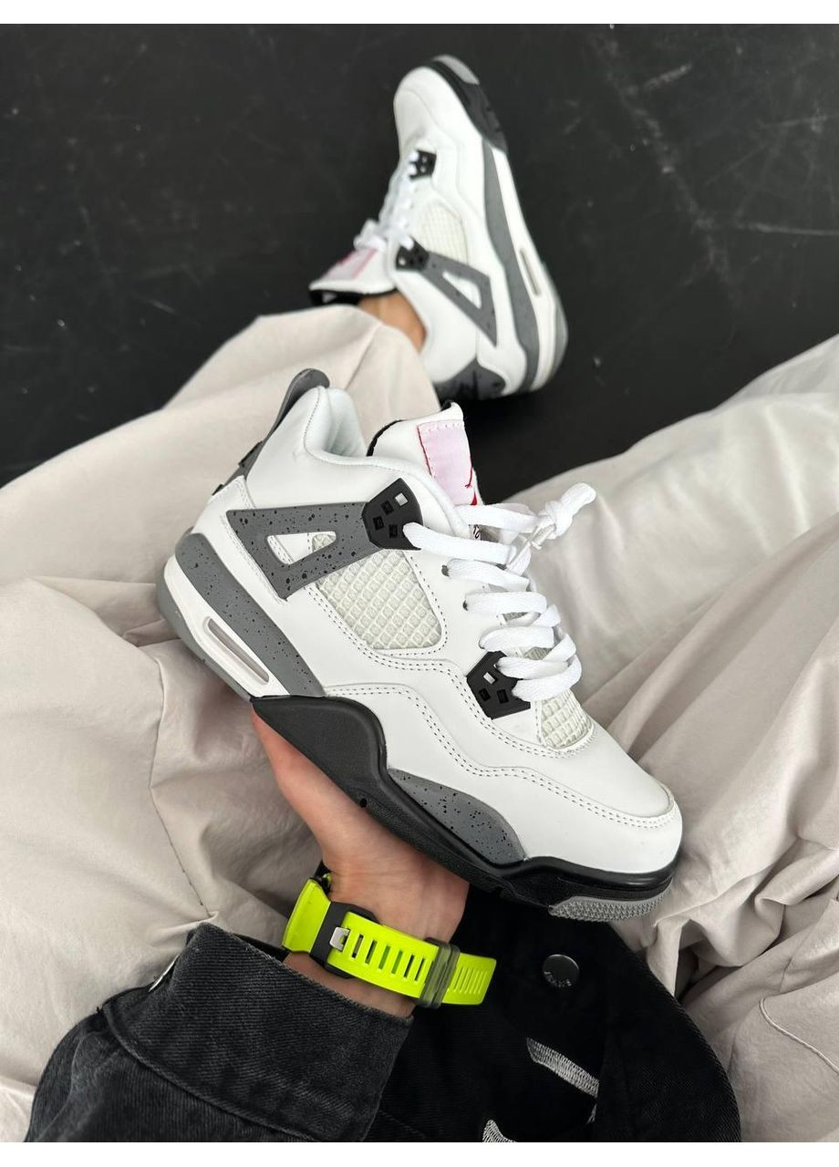 КРОСІВКИ ЖІНОЧІ NIKE AIR JORDAN 4 CEMENT НАЙК АІР ДЖОРДАН No Brand білі демісезони (368855026)