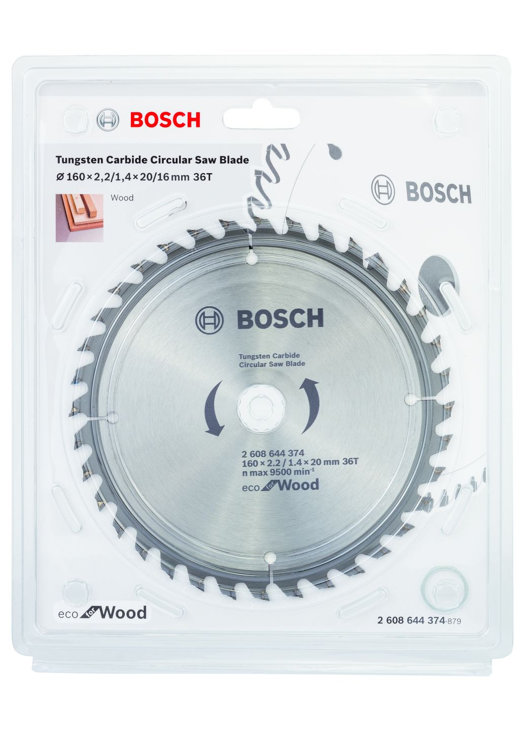 Пильный диск Eco for Wood (160x20x2.2 мм, 36 зубьев) по дереву (23443) Bosch (306551049)