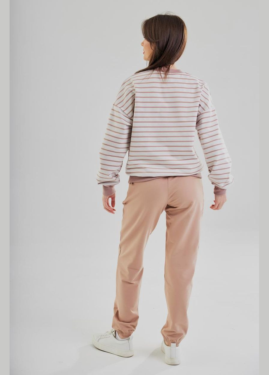 Бежевий світшот жіночий 2х-а (полоска) xl світла оливка (м132) s UMON (331171759)