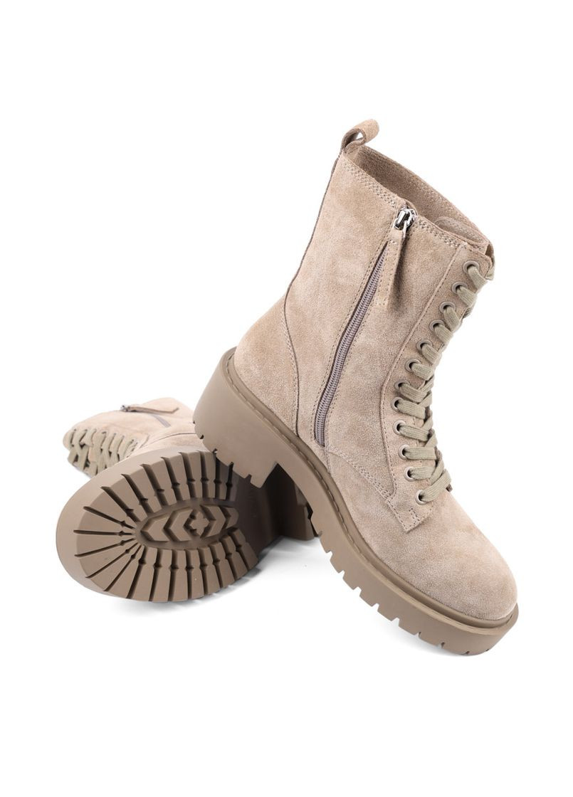 Зимние женские ботинки jr613-1c бежевый велюр Attizzare тканевые