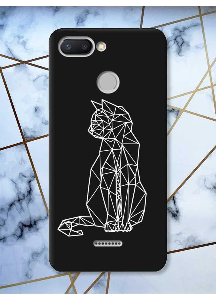 Матовий чорний чохол на Xiaomi Redmi 6 Котик принт 125 Creative (359497277)