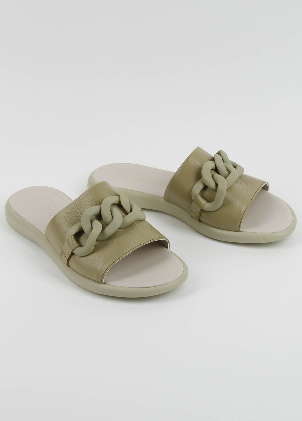 Зеленые шлепанцы женские кожаные 339713 Power