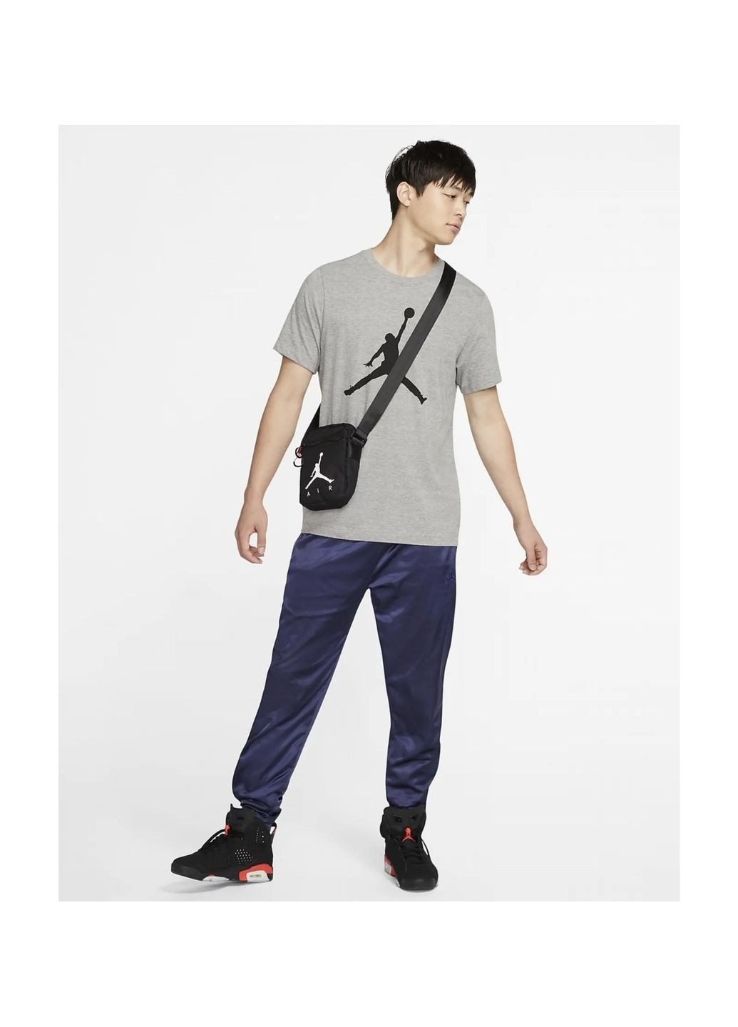 Серая футболка мужская m j jumpman ss crew (cj0921-091) Jordan