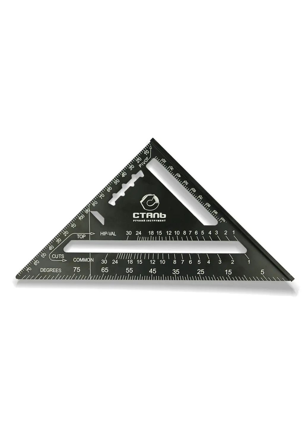 Кутник тесляра алюмінієвий 24270 128449 чорний СТАЛЬ (364789692)