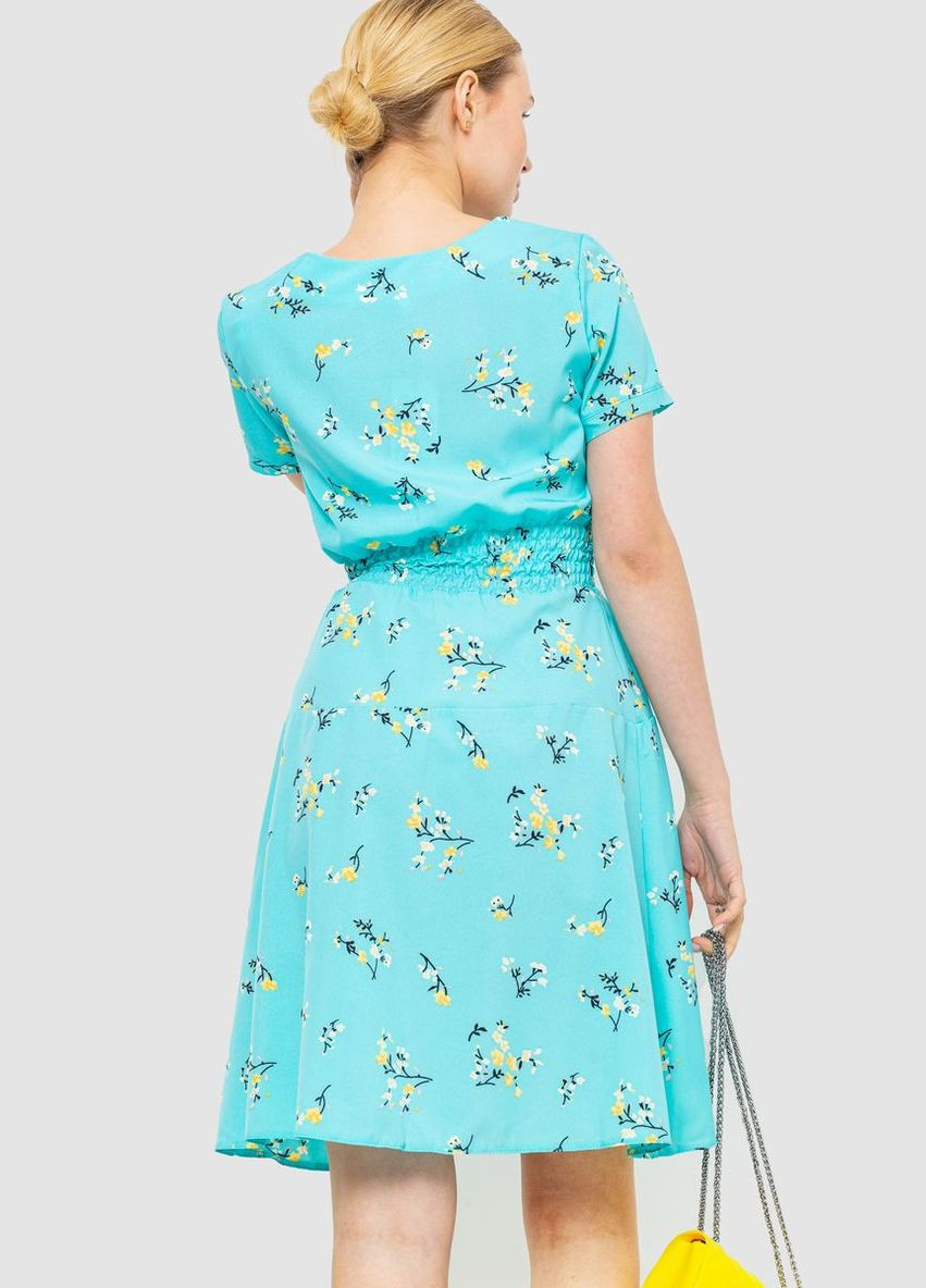 Бирюзовое платье с цветочным принтом, цвет бирюзовый, Ager