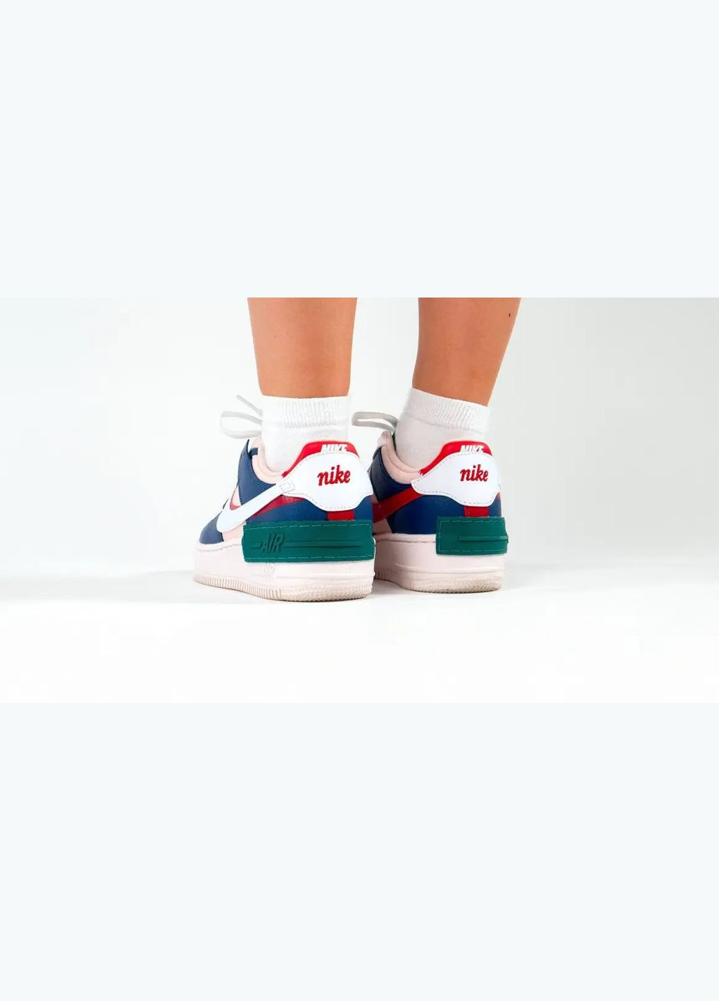 Білі кросівки air force 1 shadow mystic navy Nike