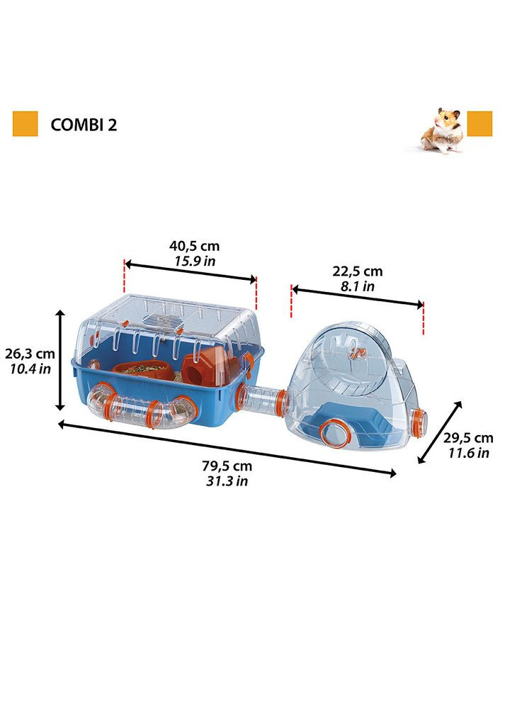 Клетка для хомяков и грызунов с игровыми тоннелями Combi 2 (Ферпласт Комби 2) Ferplast (297512430)