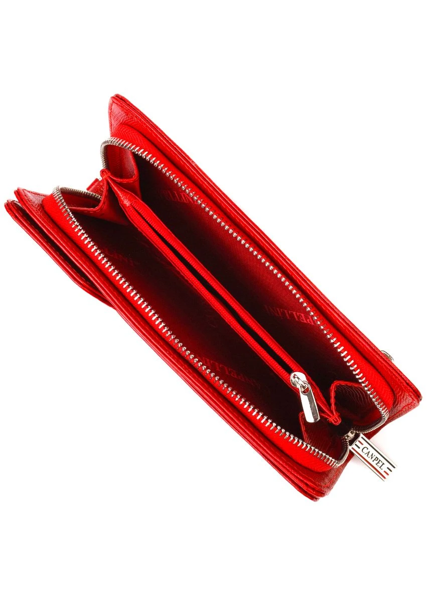Жіноче портмоне клатч з натуральної шкіри CANPELLINI Червоне Верховинка 21534 (398295376)