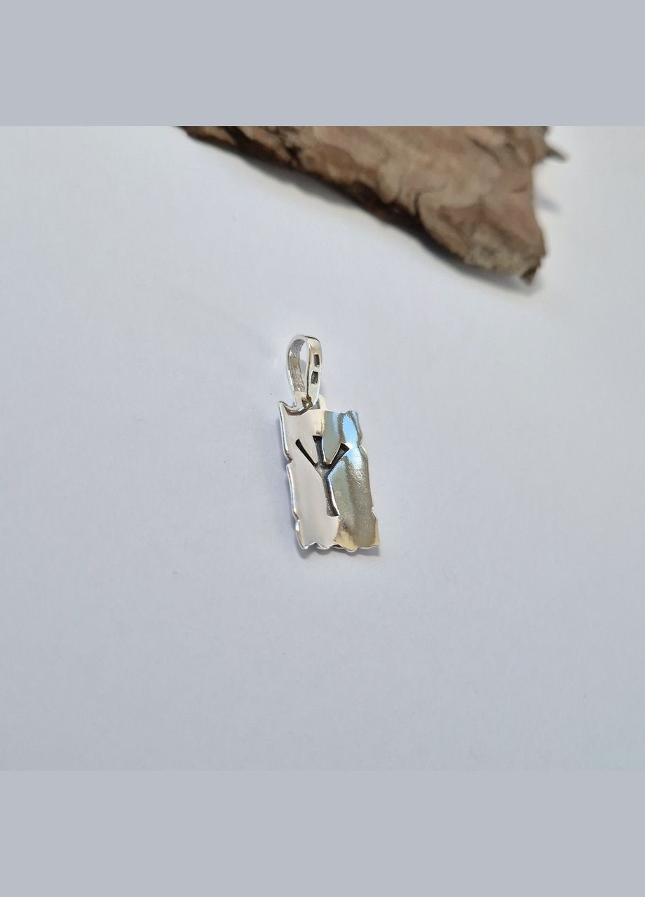 Серебряная подвеска оберег амулет Руна Альгиз черненное серебро 925 пробы (АРТ.89065ч) 2.80г No Brand (323223250)