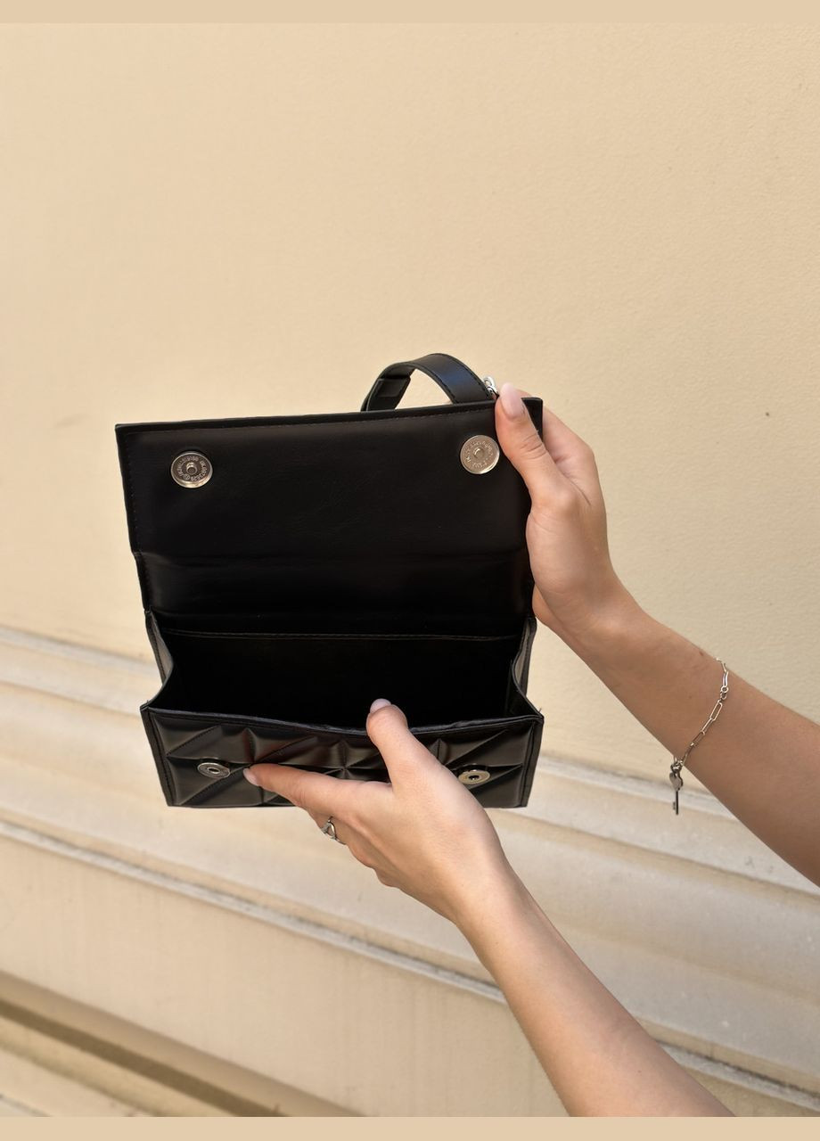 Женская черная сумка 10288 кросс-боди на цепочке No Brand (303322982)